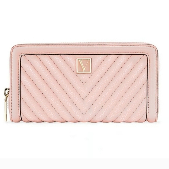 NWT! BEAUTIFUL VICTORIA'S SECRET LARGE WALLET WITH ZIPPER ORCHID BLUSH - Picture 2 of 8